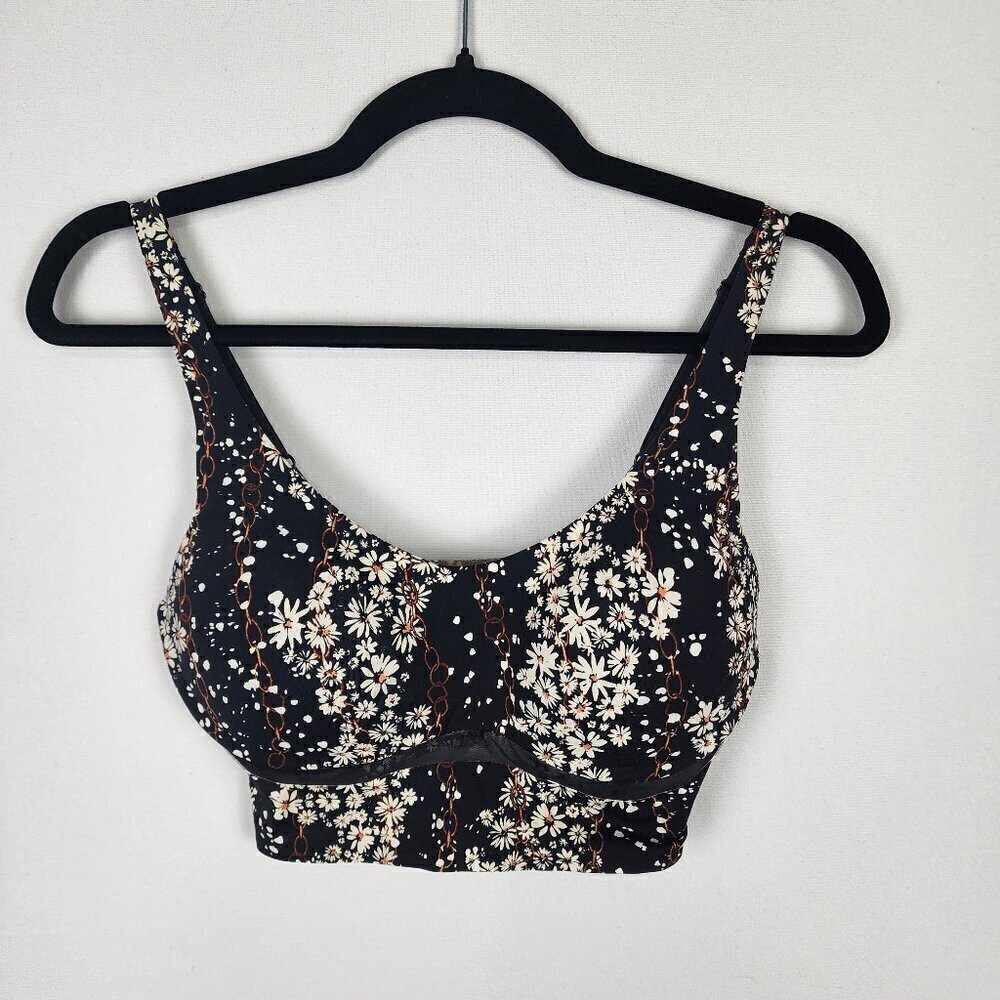 Victoria's Secret Black Floral and Chain‎ Bralette 32DD